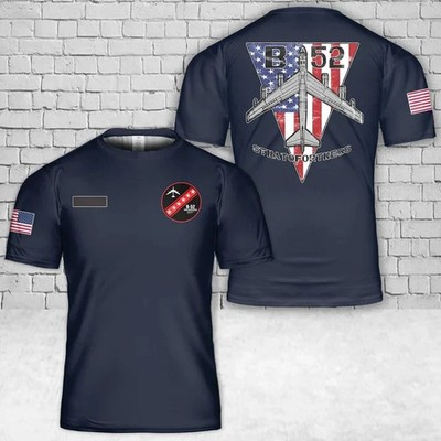 Custom Name US Air Force Boeing B-52 Stratofortress Bomber Je T-Shirt 3D