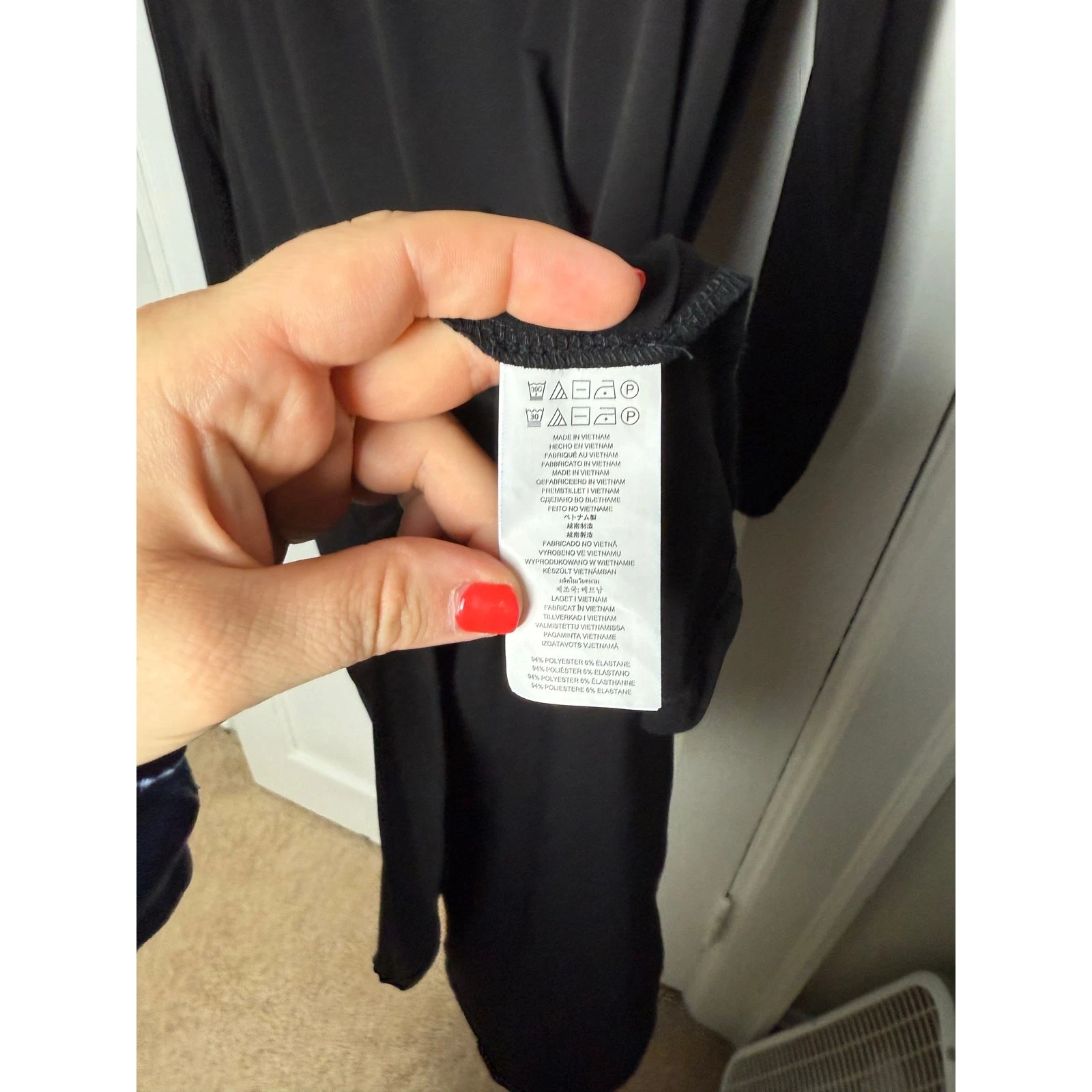 Abito Michael Kors nero elasticizzato manica lunga floreale abbellimento oro taglia XL