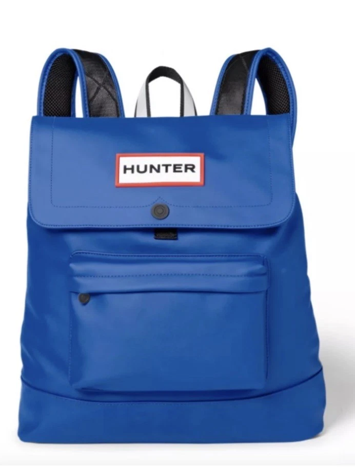 Hunter Waterproof Backpack Blue Rubber Coated Travel Laptop School Bag
