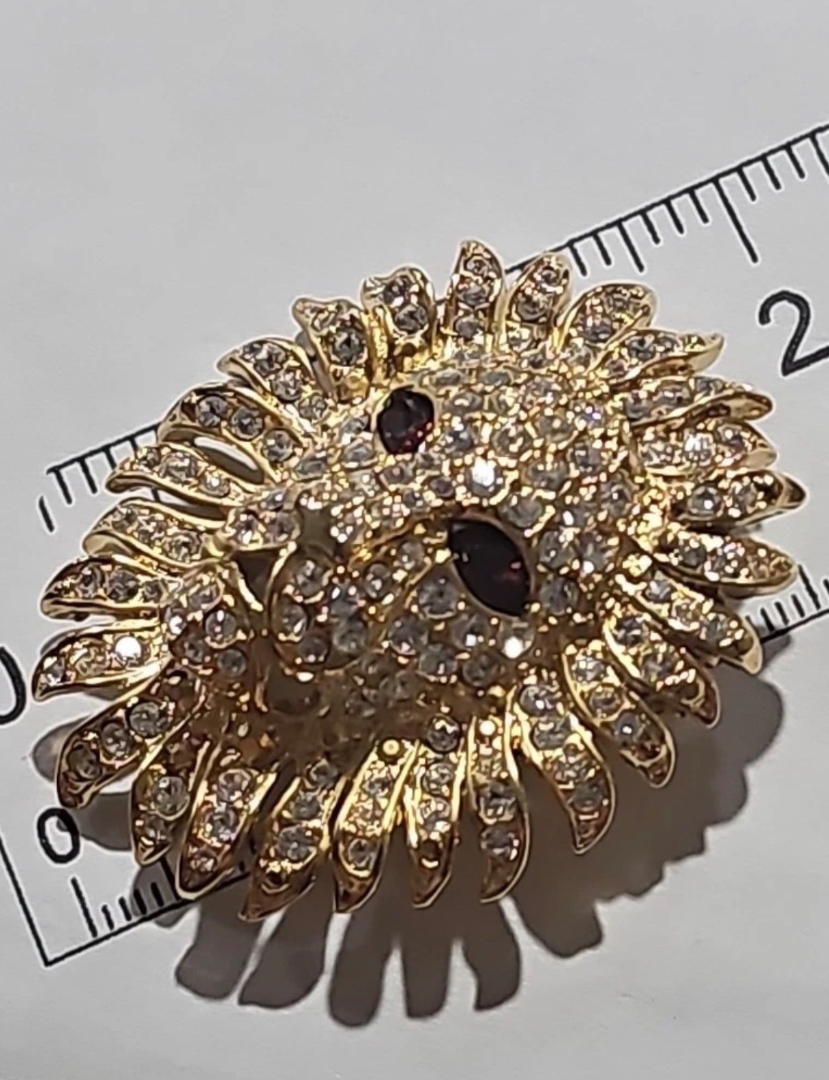 Vintage KJL Kenneth Jay Lane Lion Sun Face Brooch… - image 5