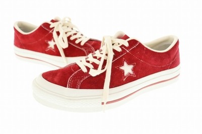 Men 7.0US Converse One Star J Vtg Red Japan Vintage Suede Low Cut  
