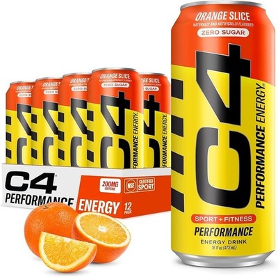 C4 Energy Carbonated Zero Sugar Energy Drink, 16 Fl Oz (Pack of 12)