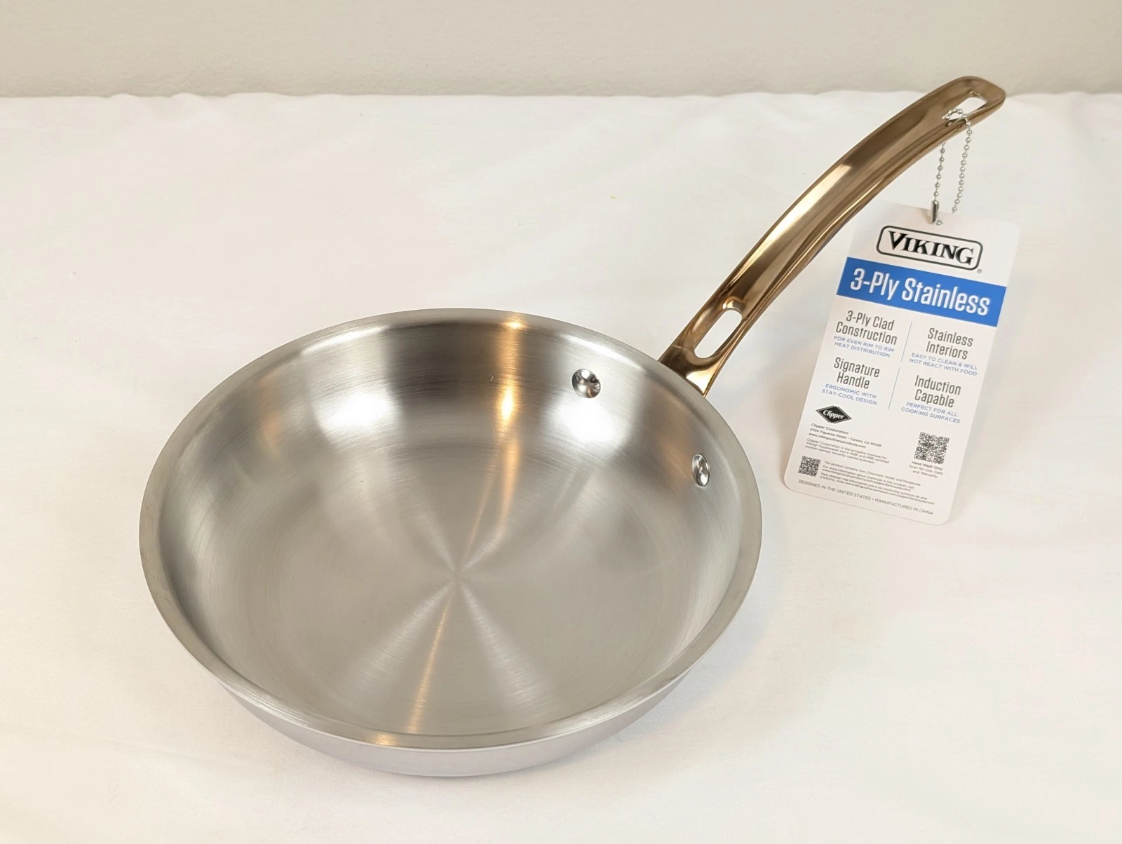 Viking 8 Inch 3-Ply Stainless Steel with Copper Handle Omelette Fry Pan New
Opens in a new window or
