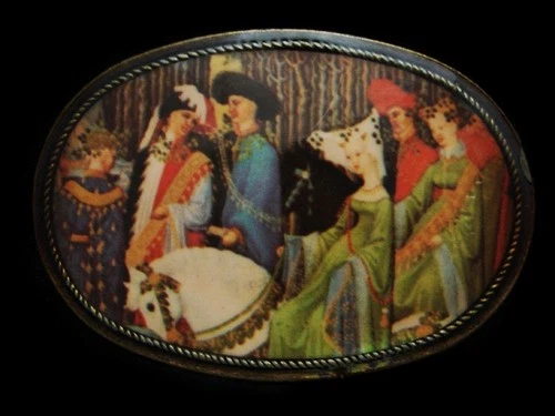 MJ13157 *NOS* VINTAGE 1970s **MEDIEVAL ARTWORK** PACIFICA BELT BUCKLE