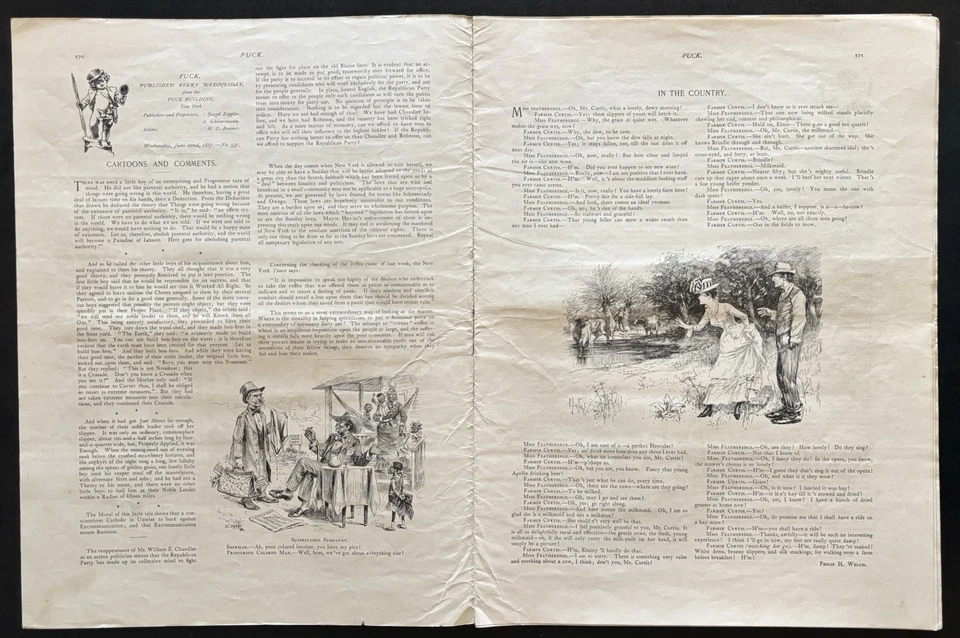 PUCK MAGAZINE - JUNE 22, 1887 - HUMOR & SATIRE - Image 2 of 4