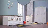Kinderzimmer Jugendzimmer Weiß Bett Kommode Kleiderschrank 3-Teilige MöBel