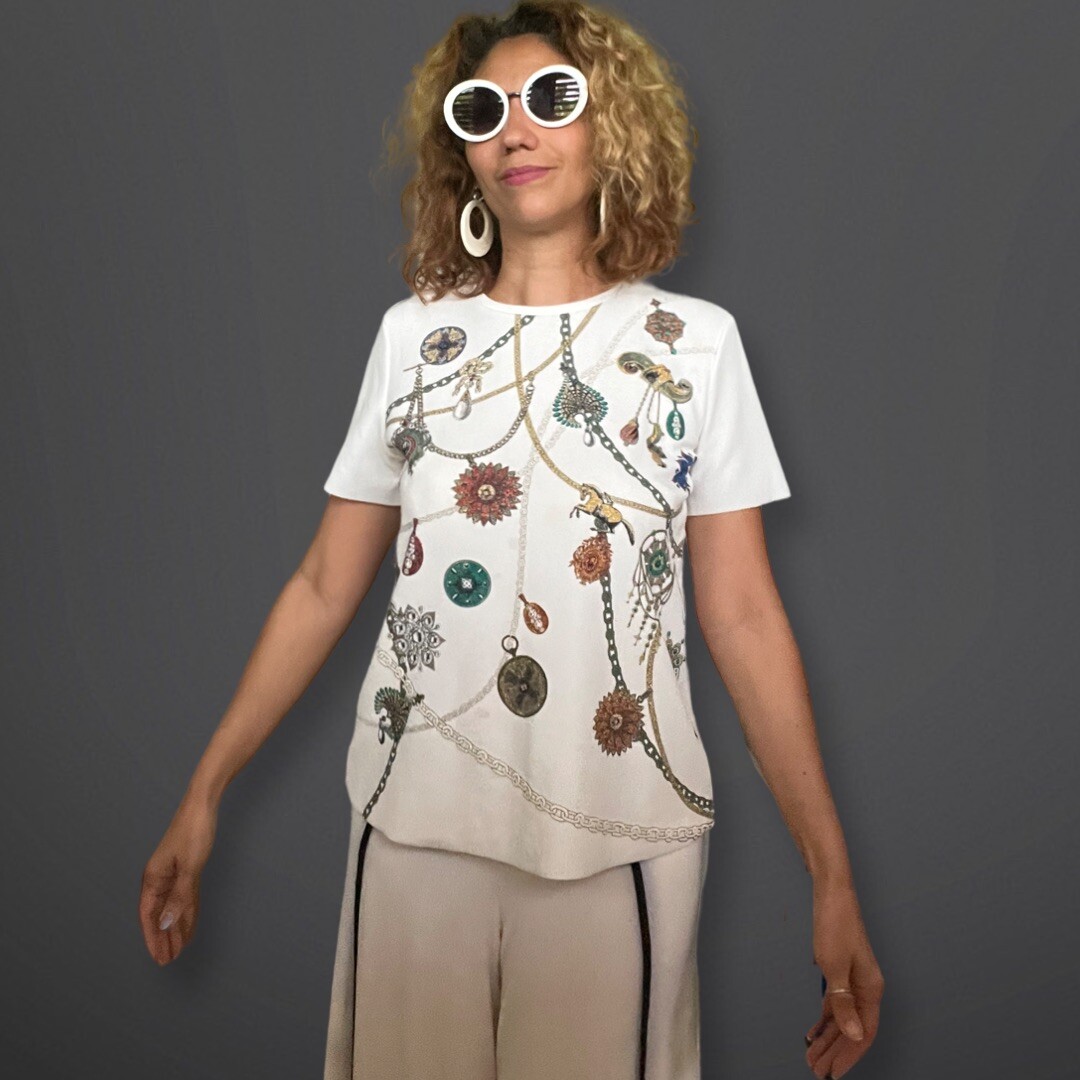 Zara Basic Elegant, Glitter, Graphic Print Polyes… - image 10