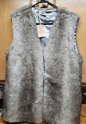 Marigold/ Lotus Faux Fur WOMENS XXL VEST Unique Sexy Trendy Winter Retroish NWT 