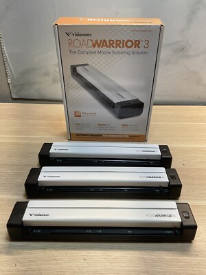 Visioneer RoadWarrior 3 Mobile Document Scanner POWERS ON /LOT OF 3 /JUA959