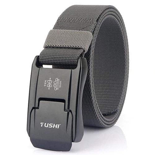 Men Tactical Belt Elastic Belt Strong Nylon Alloy Quick Release Buckle Stretch - Picture 3 of 21