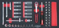 KS Tools SCS Chromeplus 1/4'' SteckschlüSsel-Satz, 47-Tlg. In 1/3 Systemeinlage