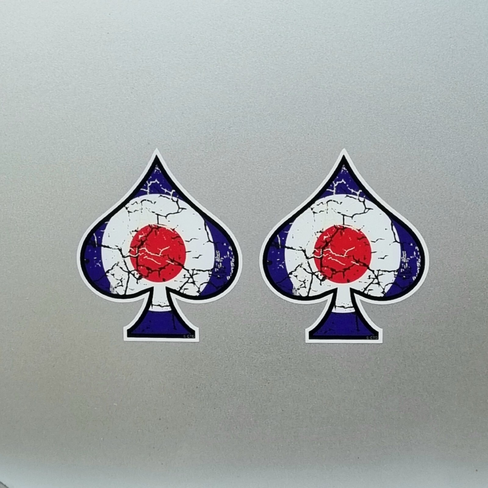 2x Distressed RAF MOD Target Ace of Spades Vinyl Sticker Decal For Car ...