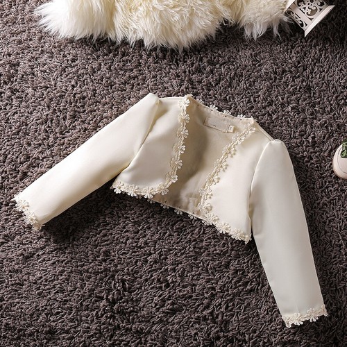 Girl Bolero Jacket Satin Open Front Satin Shrug Cardigan Cape Shawl Wedding - Picture 13 of 13