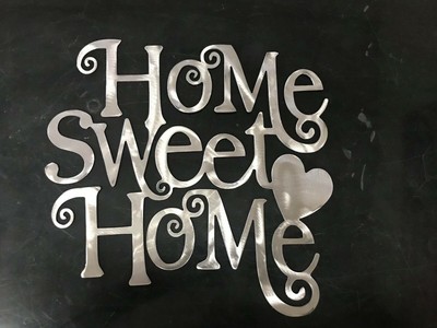 Home Sweet Home Metal Wall Art Decor 12" x 12" Polished ...