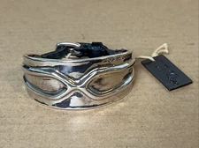 NEW Uno de 50 Imperious Silver Plated w/ Leather Bracelet Size Medium - NEW