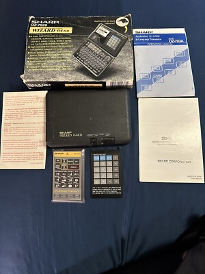 Sharp Wizard OZ-7620 Black Electronic Calculator Organizer Computer 64KB PDA CIB