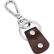 Men's Morellato Prestige Brown Leather and Steel Keychain Made in Italy SU0636