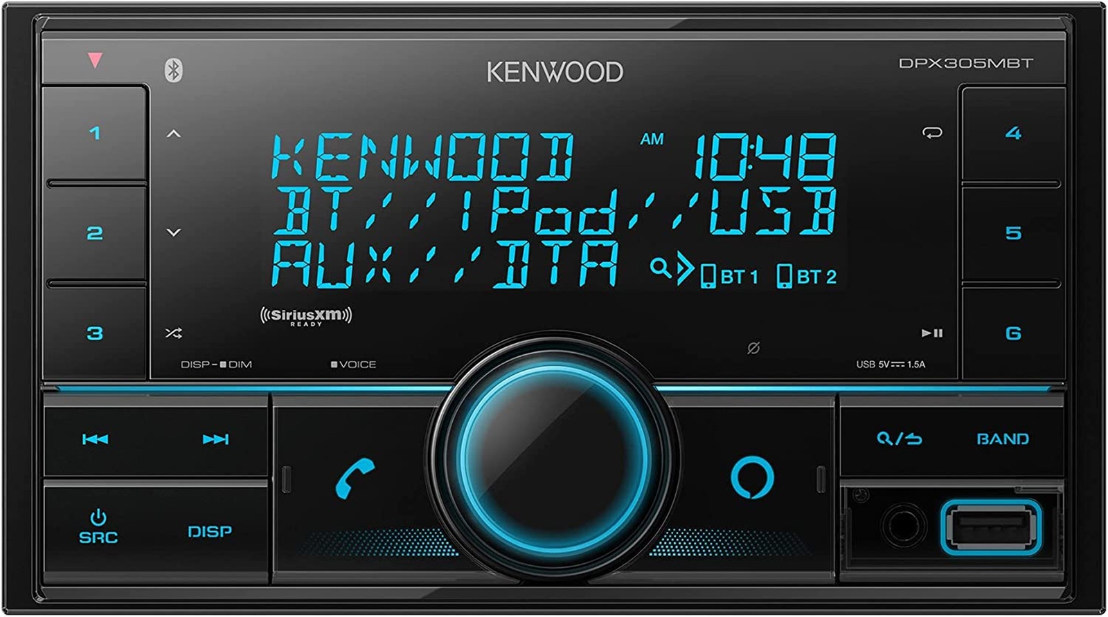 Kenwood DPX305MBT AM FM USB AUX Bluetooth Car Stereo, DDIN, Alexa Built-In