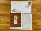 ISRAEL 1987 FDC RABBI MOSHE AVIGDOR AMIEL YESHIVAS FOUNDER + LEAFLET
