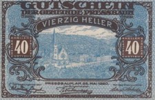 40 HELLER 1921 City of PRESSBAUM Lower AUSTRIA #PG990.U