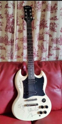 Weezer Autographed Epiphone SG 310 Cream Used Great Condition