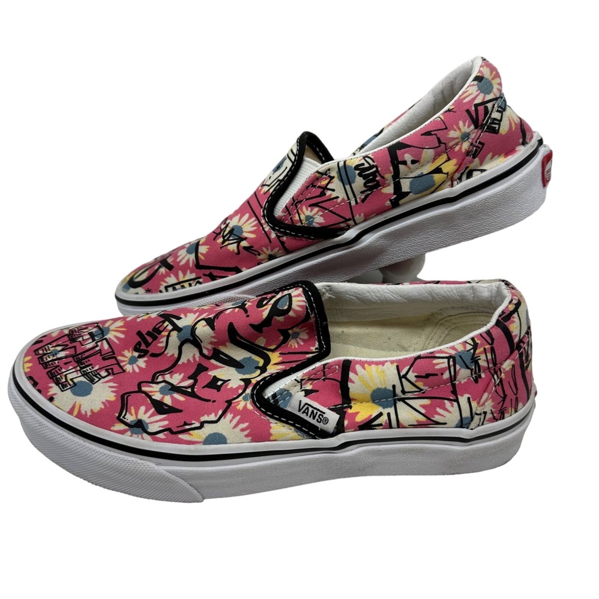 Vans Graffiti Pink Classic slip on Floral US Women Men 500714