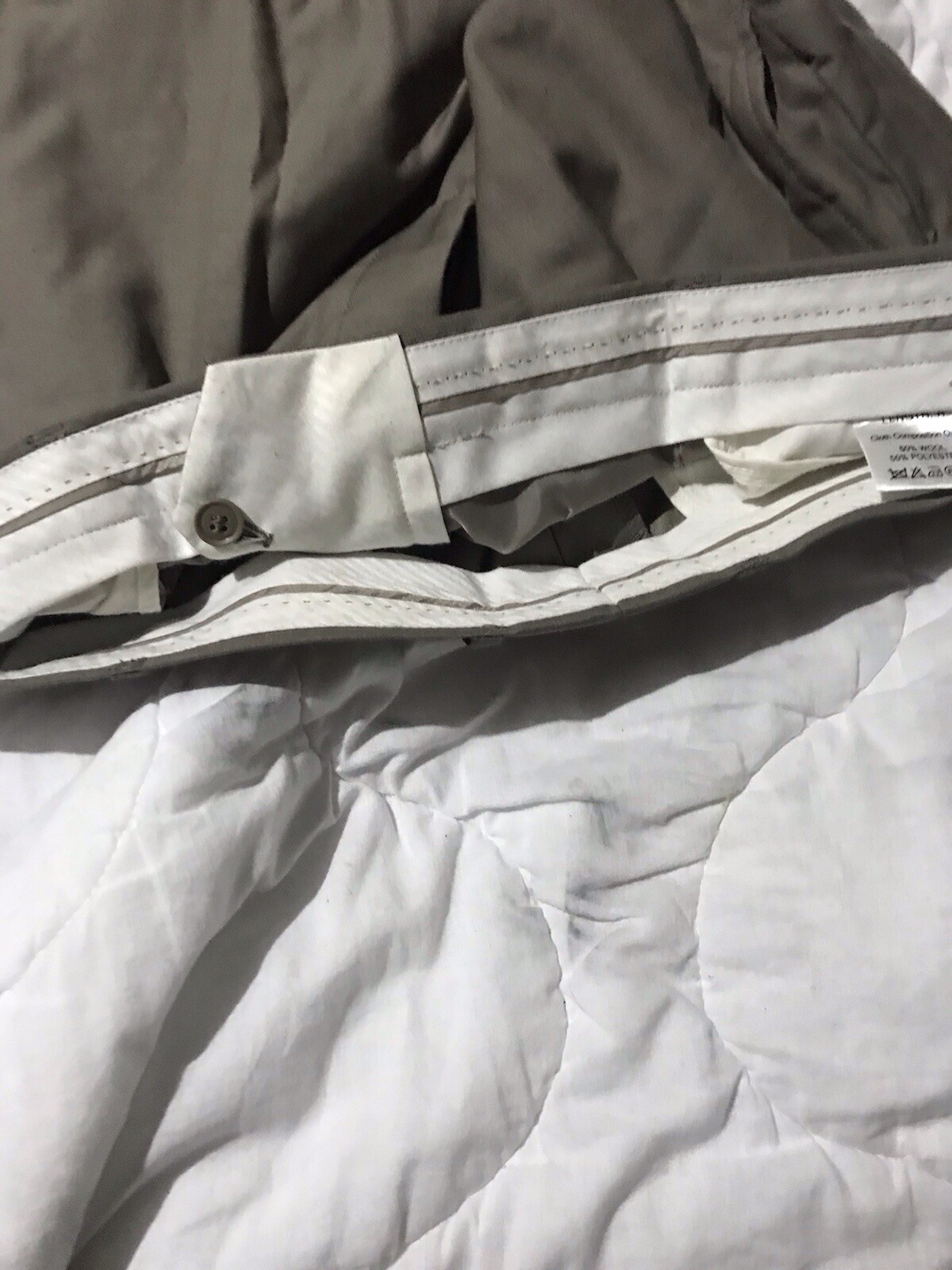 Beige suit Trousers work Smart events clip on unisex regular image 4