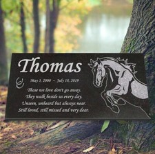 Personalized Horse Memorial - Granite Pet Memorial - 6x12 - Thomas