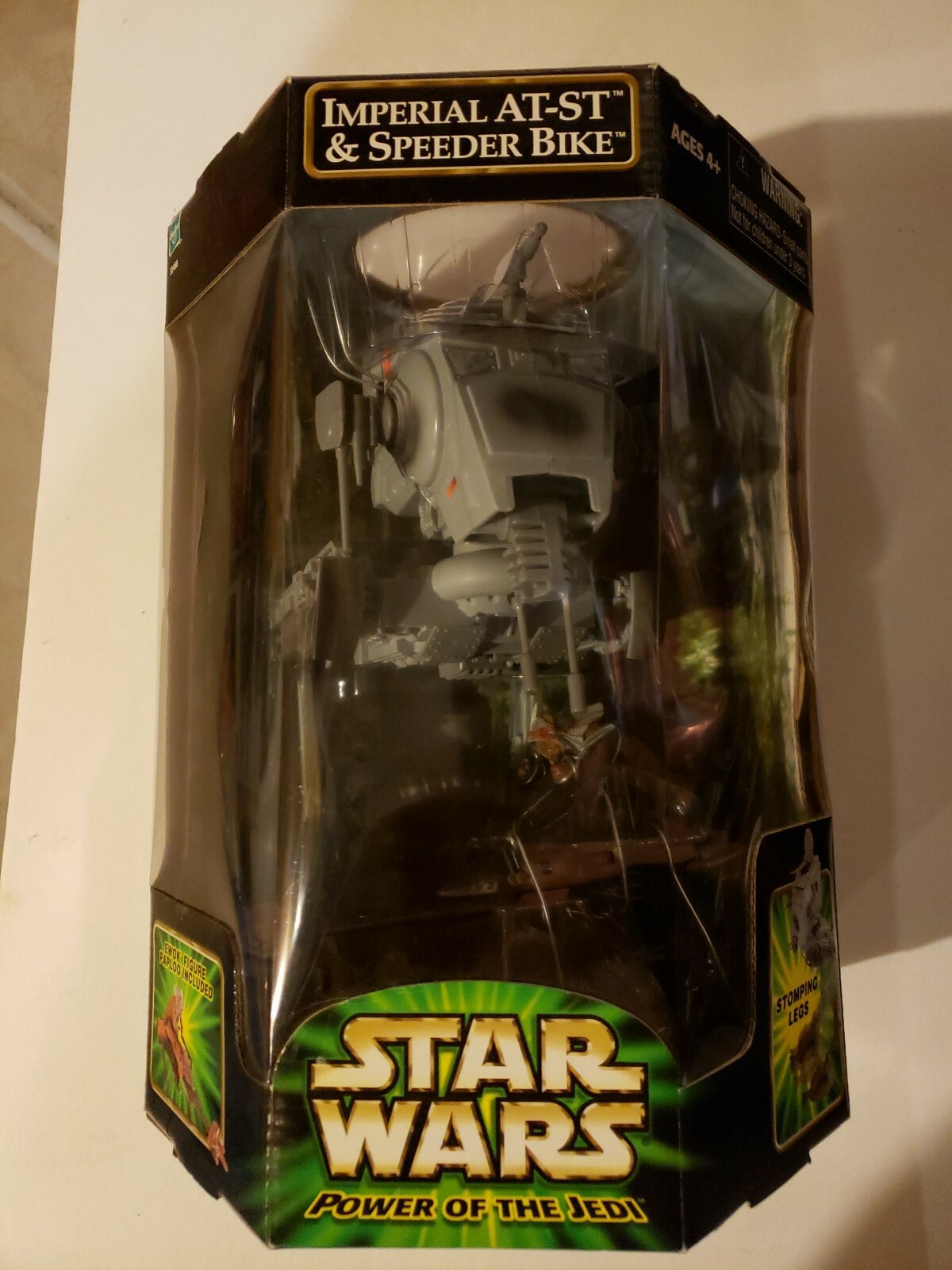 St. Box ☆Star Wars Imperial AT-ST & Speeder Bike with Power Of The Jedi 2001 ...