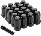 20 Black Bulge Acorn Lug Nuts 1.38" Inch For Toyota 86 Scion FRS BRZ WRX 12x1.25