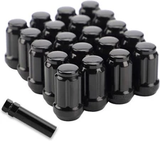 20 Set Black 12x1.25mm Lug Nuts 1.38'' Tall For Toyota Honda Acura + Keys