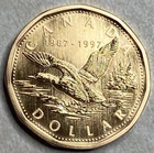 1997 Canadian Canada One Dollar Flying Loon Clad Coin F20