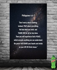 Philippians 4:6 Jesus God Poster Banner 24x36 Yeshua Church Christ Iglesia Bible