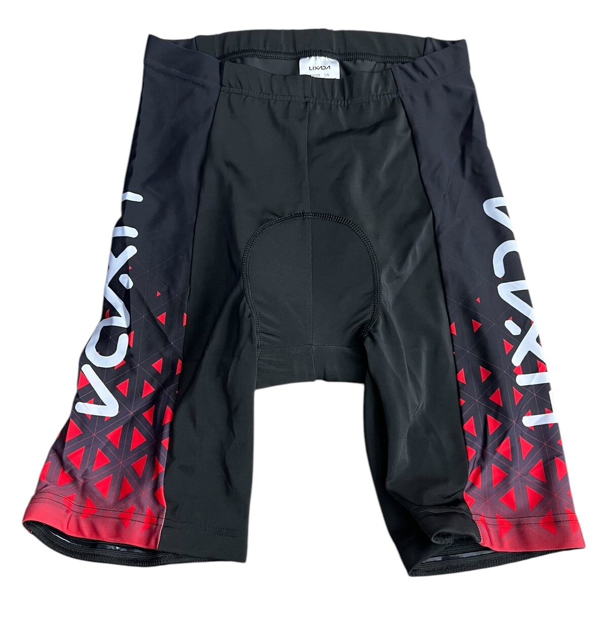 Lixada Mens XL Padded Cycling Shorts Black Red White Racing 
