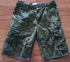 P.S. Aeropostale Kids Boys Green Floral Cargo Shorts Size 7 EUC