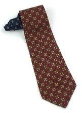Tommy Hilfiger Men's Classic 100 Silk Tie Red Gold Geometric 56 X 4 USA