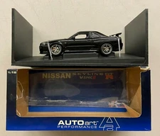 Autoart 1:18 Scale Diecast Car Nissan Skyline R34 GTR V-Spec II - Black Pearl