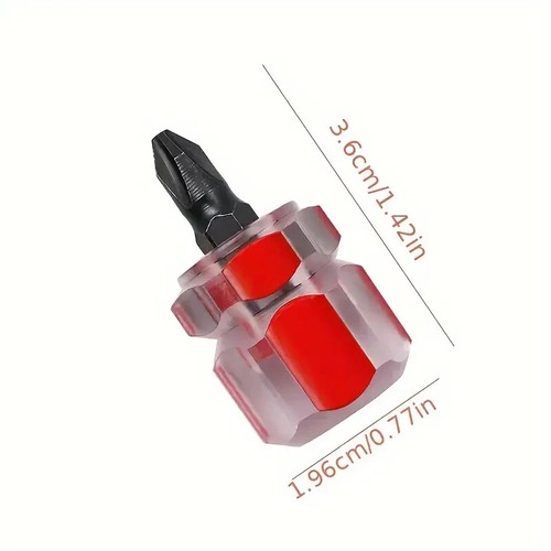 2PZ MINI NANO CACCIAVITE MAGNETICO A CROCE FISSO SPACCATO MULTIFUNZIONALE CORTO - Foto 3 di 7