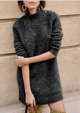 SEZANE POLLY DRESS CHARCOAL GRAY size Medium