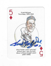 Autographed Signed FRANK MALZONE Boston Red Sox 2009 Heros Playing card w/ COA