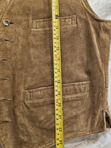 GAP Genuine Leather Soft Suede Country Western Vest Brown M(40") Pre-owned - Picture 6 of 7