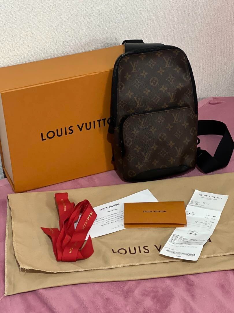 Authentic LOUIS VUITTON Monogram Macassar Avenue sling bag