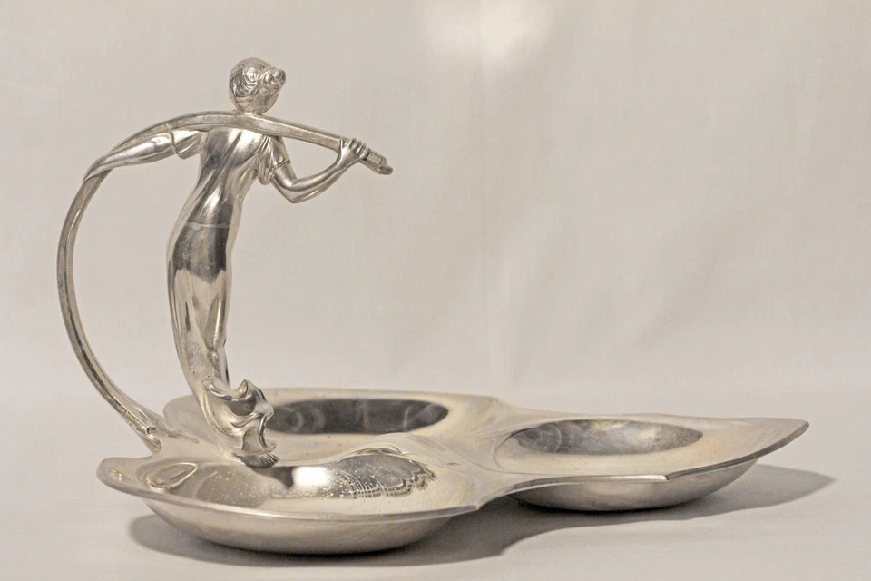 Bandeja plateada ART NOUVEAU WMF alemana austriaca plateada placa plateada Foto 2 de 4