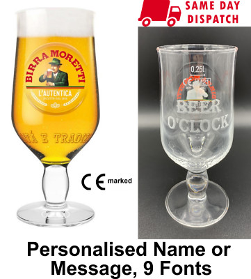 Personalisiertes Birra Moretti halbes Pint Glas Geburtstag Hochzeit 18. 21. Papa Mama