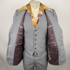 Vintage 1970s 3 Piece Suit Mens 38 Jacket 32 30 Pants JCPenney Leisure Disco 70s