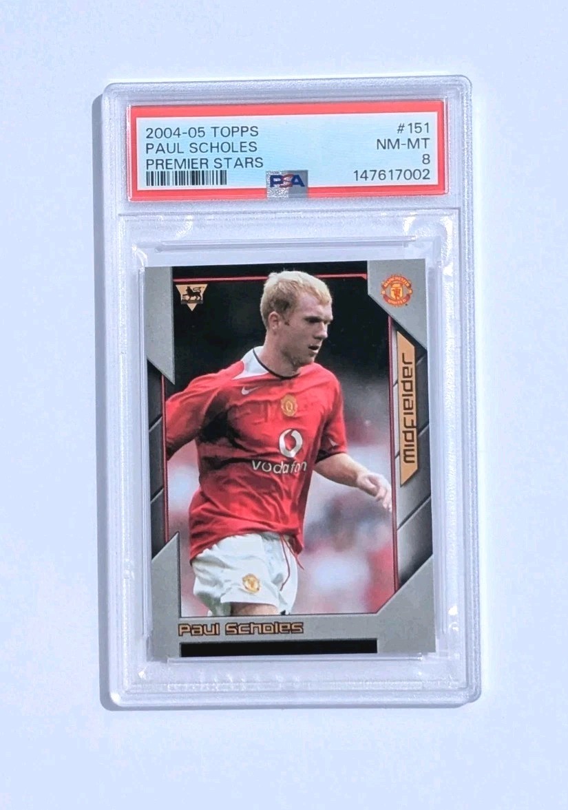 Paul Scholes #151 Soccer Cards 2004 Topps Premier Stars trading card — raw and PSA graded price guide