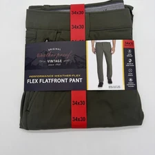 Weatherproof Vintage Men's Performance Weather-Flex Pant Size:34X30 Color: Olive