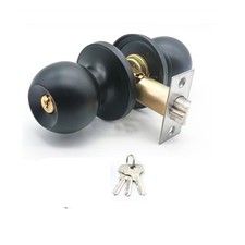 1-10Pcs Stainless Steel Round Knobs Entrance Lock Door Entry with 3 Keys UK