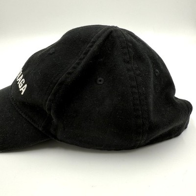 BALENCIAGA Baseball Cap Logo Embroidery Black L 58cm 792 | eBay