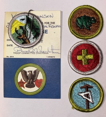 Vtg Bsa Boy Scout Merit Badge Lot (4) 1970 s